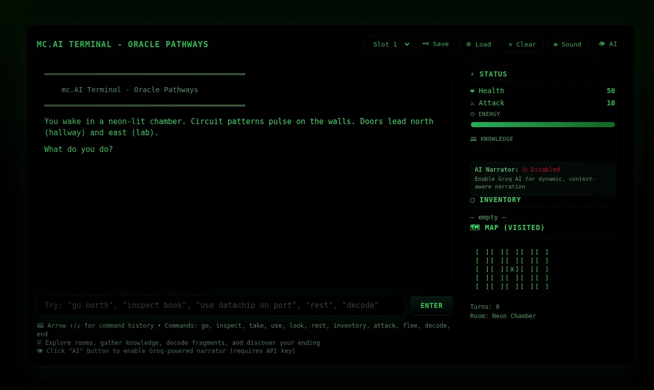 mc AI Terminal Screenshot